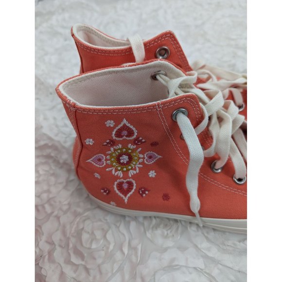 Converse  NEW Women CTAS HI A02203F Bright Madder/Egret/Black Floral Embroidery - Picture 9 of 9